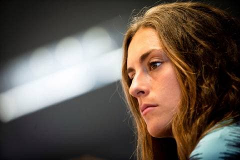 Women s FC Barcelona Barca team s player Alexia Putellas addresses a press conference PK Pressekonferenz after a team s training session at club s complex in Sant Joan Despi, Barcelona, northeastern Spain, 26 April 2019. The team prepares its upcoming UEFA Women s Champions League semi-final second leg game against Bayern Munich on 28 April. Women s FC Barcelona team presser !ACHTUNG: NUR REDAKTIONELLE NUTZUNG!  Copyright: xEnricxFontcubertax GRAFCAT7980 20190426-636918876850316070