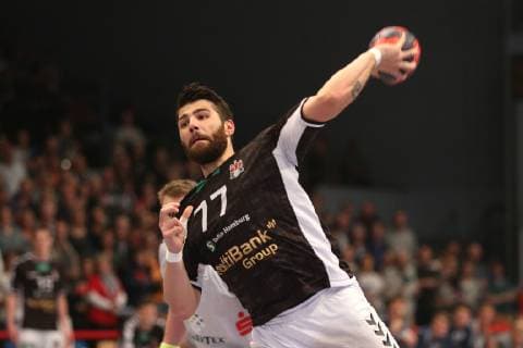 Handball 2.Handball Bundesliga 2018 2019 - Handball Sportverein Hamburg vs. TV Emsdetten Kevin Herbst (Handball Sportverein Hamburg),7meter, gehalten, Sporthalle Hamburg Hamburg