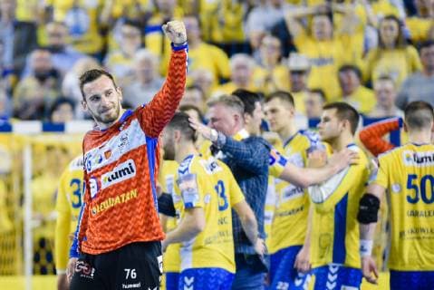 27.04.2019 KIELCE UL. BOCZNA ( POLAND ) PILKA RECZNA MEZCZYZN ( HANDBALL MEN S ) LIGA MISTRZOW - FAZA PUCHAROWA 1 4 FINALU ( MEN S VELUX EHF CHAMPIONS LEAGUE 1 4 FINAL ) MECZ PGE VIVE KIELCE - PARIS SAINT - GERMAIN ( PSG ) ( GAME ) NZ VLADIMIR CUPARA RADOSC ZE ZWYCIESTWA , ZWYCIESTWO WYGRANA EMOCJE FOTO MARCIN PIRGA CYFRASPORT NEWSPIX.PL --- Newspix.pl  20190427CSMP0085