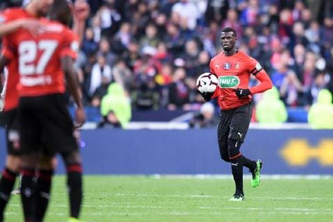 JOIE - 11 MBAYE NIANG (REN) FOOTBALL : Rennes vs Paris SG - Coupe de France - Finale - 27 04 2019 FEP Panoramic 