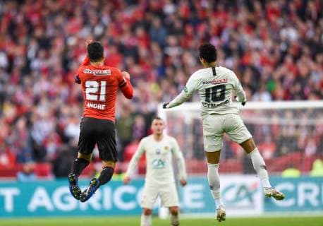 Neymar Jr ( PSG ) - Benjamin Andre ( Rennes ) FOOTBALL : Stade Rennais vs Paris Saint Germain - Finale Coupe de France - 27 04 2019 FedericoPestellini Panoramic 