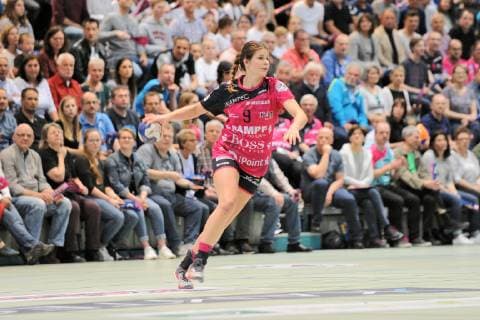 Patricia Kovacs (TusSies Metzingen 9) TusSies Metzingen, Handball, HBF Ligaspiel , 27.04.2019, Foto:TBaur Eibner TusSies Metzingen vs.HSG Bensheim Auerbach Metzingen Copyright: xEIBNER TobiasxBaurx EP_TBR