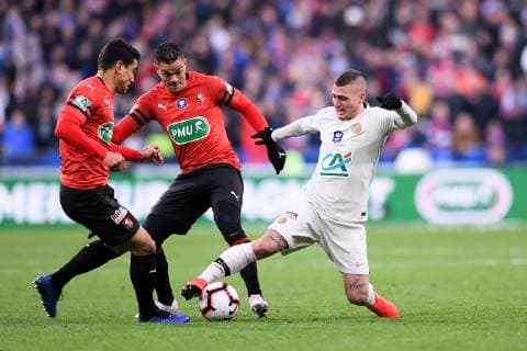 18 Hatem BEN ARFA (ren) - 06 MARCO VERRATTI (PSG) FOOTBALL : Rennes vs Paris SG - Coupe de France - Finale - 27 04 2019 FEP Panoramic 