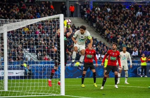 Tomas Koubek ( Rennes ) - Marquinhos ( PSG ) FOOTBALL : Stade Rennais vs Paris Saint Germain - Finale Coupe de France - 27 04 2019 FedericoPestellini Panoramic 