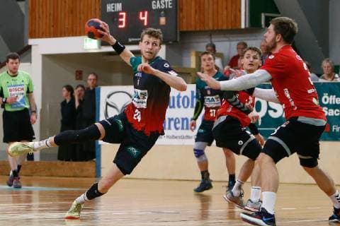 27.04.2019, xtgx, Handball 3. Liga Nord, SC Magdeburg YoungsterS - HSV Hannover emspor, v.l. Justus Kluge (Magdeburg) wirft Tor Magdeburg