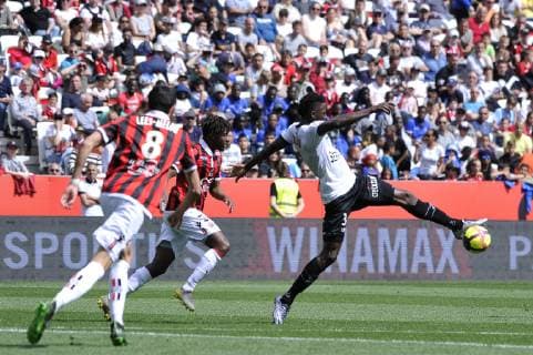 Papy Djilobodji (EA Guingamp) FOOTBALL : OGC Nice vs EA Guingamp - Ligue 1 conforama - Nice - 28 04 2019 NorbertScanella Panoramic 