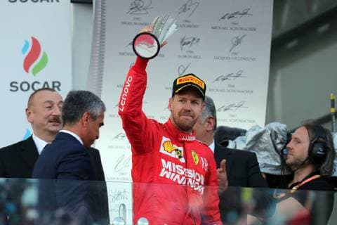 Photo4 LaPresse 28 04 2019 Baku, Azerbaijan Grand Prix Formula One Azerbaijan 2019 In the pic: Sebastian Vettel (GER) Scuderia Ferrari SF90  Copyright: xPhoto4 LaPressex