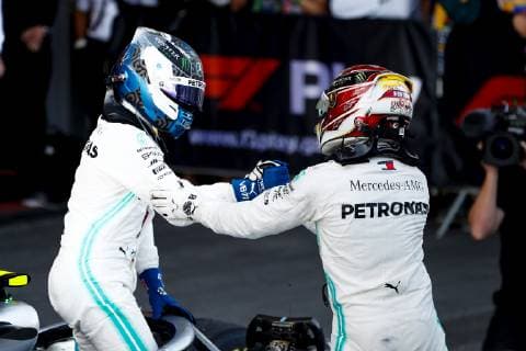 Lewis Hamilton; Valtteri Bottas; Mercedes Grand Prix, Sebastian Vettel, Scuderia Ferrari, formula 1 GP, Baku Aserbaidschan 28.04.2019 Photo:mspb Jerry Andre Lewis Hamilton; Valtteri Bottas; Aserbaidschan