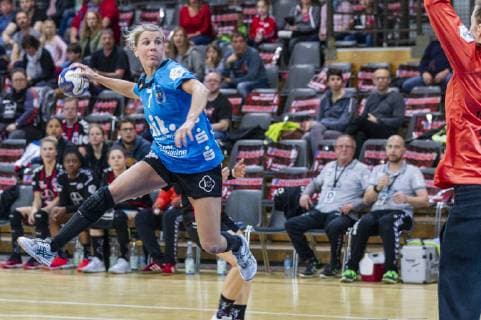 Handball-Bundesliga TSV Bayer 04 Leverkusen vs. Buxtehuder SV 24:25 Impressionen vom Handball-Bundesliga TSV Bayer 04 Leverkusen vs. Buxtehuder SV 24:25 am 28. 4. 2019 in Leverkusen, Ostermann-Arena, Deutschland