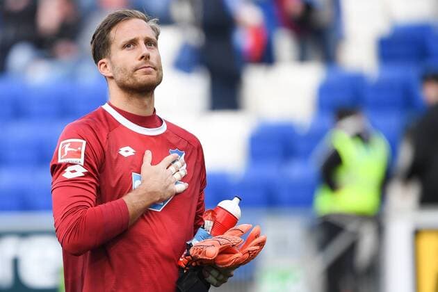 Sport Themen der Woche KW17 Sport Bilder des Tages 28.04.2019, xmeix, Fussball, 1. Bundesliga, TSG 1899 Hoffenheim - VfL Wolfsburg, emspor, v.l. Oliver Baumann (TSG 1899 Hoffenheim) DFL regulations prohibit any use of photographs as image sequences and or quasi-video. Sinsheim *** 28 04 2019 xmeix Football 1 Bundesliga TSG 1899 Hoffenheim VfL Wolfsburg emspor v l Oliver Baumann TSG 1899 Hoffenheim DFL regulations prohibit any use of photographs as image sequences and or quasi video Sinsheim prio:1