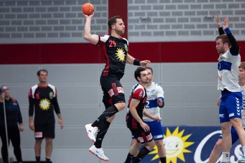 Lübbecke, Deutschland 28.04.2019: 2. Handball Bundesliga - 2018 2019 - TuS-N-Lübbecke vs. Dessau Roßlauer HV Marian Orlowski (Lübbecke) Lübbecke Nordrhein-Westfalen Deutschland Merkur Arena