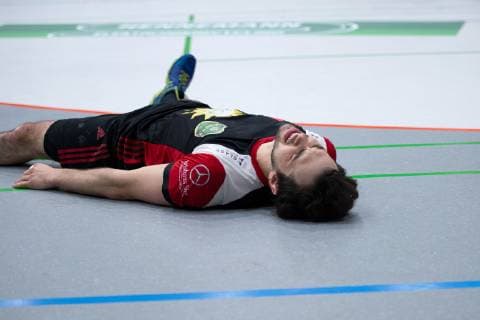 Lübbecke, Deutschland 28.04.2019: 2. Handball Bundesliga - 2018 2019 - TuS-N-Lübbecke vs. Dessau Roßlauer HV Peter Strosack (Lübbecke) Lübbecke Nordrhein-Westfalen Deutschland Merkur Arena