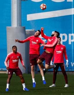 FC Barcelona Barca s players attend a training session at the club s Joan Gamper sports city in Barcelona, Spain, 30 April 2019. FC Barcelona will face Liverpool in the UEFA Champions League s semifinals first leg match at the Camp Nou stadium on the upcoming 01 May. FC Barcelona training session !ACHTUNG: NUR REDAKTIONELLE NUTZUNG!  Copyright: xEnricxFontcubertax GRAF1151 20190430-636922501119734749