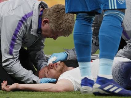 Injured Jan Vertonghen of Tottenham during the UEFA Champions League match at the Tottenham Hotspur Stadium, London. Picture date: 30th April 2019. Picture credit should read: David Klein Sportimage EDITORIAL USE ONLY. No use with unauthorised audio, video, data, fixture lists, club league logos or live services. Online in-match use limited to 120 images, no video emulation. No use in betting, games or single club league player publications. SPI-0063-0072