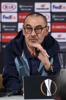 01.05.2019, xkvx, Fussball UEFA Europa League, Eintracht Frankfurt - Training und Pressekonferenz emspor, v.l. Trainer Head Coach Maurizio Sarri (FC Chelsea) (DFL DFB REGULATIONS PROHIBIT ANY USE OF PHOTOGRAPHS as IMAGE SEQUENCES and or QUASI-VIDEO) Frankfurt am Main