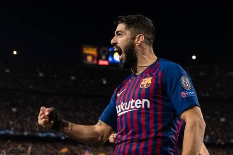 Barcelona, Spain, 01.05.2019, UEFA Champions League - 2018 19 Season, Halblfinale, 2. Runde, FC Barcelona Barca - FC Liverpool, Luis Suarez (Barcelona) celebrates his team s first goal 1:0 ( DeFodi059
