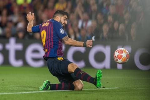 Barcelona, Spain, 01.05.2019, UEFA Champions League - 2018 19 Season, Halblfinale, 2. Runde, FC Barcelona Barca - FC Liverpool, Luis Suarez (Barcelona) scores his team’s first goal ( DeFodi059