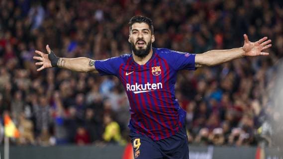 Barcelona, Spain, 01.05.2019, UEFA Champions League - 2018 19 Season, Halblfinale, 2. Runde, FC Barcelona Barca - FC Liverpool, Luis Suarez (Bacerlona) celebrates after scoring his team s first goal ( DeFodi523