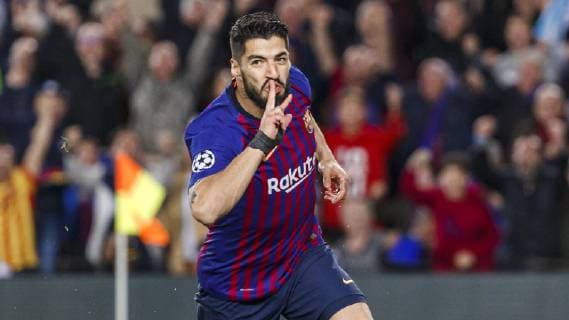 Barcelona, Spain, 01.05.2019, UEFA Champions League - 2018 19 Season, Halblfinale, 2. Runde, FC Barcelona Barca - FC Liverpool, Luis Suarez (Bacerlona) celebrates after scoring his team s first goal ( DeFodi523