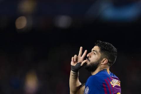01.05.2019, xslx, Fussball Champions League, FC Barcelona Barca - FC Liverpool emspor, v.l. Luis Suarez (FC Barcelona) Jubelt nach den Tor zum 1-0 (DFL DFB REGULATIONS PROHIBIT ANY USE OF PHOTOGRAPHS as IMAGE SEQUENCES and or QUASI-VIDEO) Barcelona