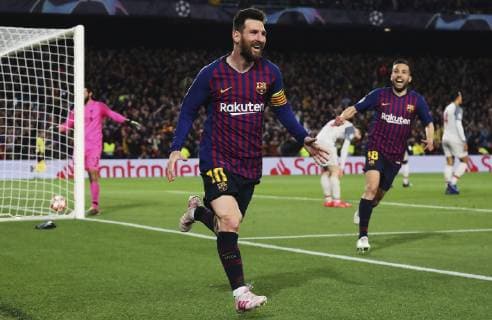 01.05.2019, xslx, Fussball Champions League, FC Barcelona Barca - FC Liverpool emspor, v.l. Lionel Messi (FC Barcelona) Jubelt nach den Tor zum 2-0 (DFL DFB REGULATIONS PROHIBIT ANY USE OF PHOTOGRAPHS as IMAGE SEQUENCES and or QUASI-VIDEO) Barcelona