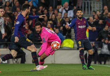May 1, 2019 - Barcelona, Barcelona, Spain - Messi of Barcelona scoring a goal during UEFA Champions League football match, between Barcelona and Liverpool, May 01th, in Camp Nou stadium in Barcelona, Spain. Soccer: Champions League - FC Barcelona Barca v Liverpool - ZUMAa181 20190501_zaa_a181_108 Copyright: xAFP7x