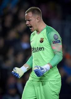 Soccer: UEFA Champions League 2018 19 : Ter Stegen of Barcelona celebrates a goal during the UEFA Champions League Match between FC Barcelona Barca vs Liverpool FC at Camp Nou Stadium in Barcelona, Spain, May 1, 2019. Noxthirdxpartyxsales  (102332700)