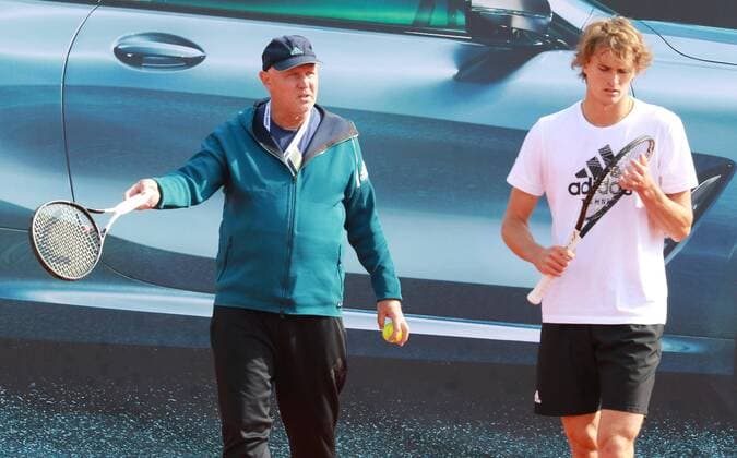 Alexander Zverev beim Training mit dem Vater Alexander Senior Tennis BMW Open 2019 02.05.2019