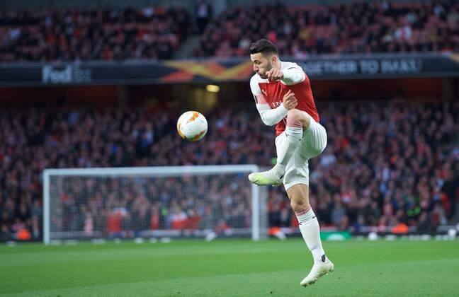 Arsenal v Valencia CF UEFA Europa League Semi-final Sead Kolasinac of Arsenal during the UEFA Europa League Semi-final match at the Emirates Stadium, London Content Not Available For UK Newspapers Copyright: xAlanxStanfordx FIL-13189-0020
