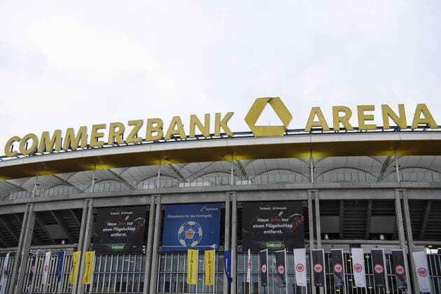 02.05.2019, xkvx, Fussball UEFA Europa League, Eintracht Frankfurt - Chelsea London emspor, v.l. Stadion Aussen Aussenansicht Logo (DFL DFB REGULATIONS PROHIBIT ANY USE OF PHOTOGRAPHS as IMAGE SEQUENCES and or QUASI-VIDEO) Frankfurt am Main