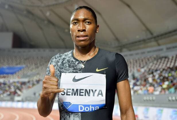 Sport Themen der Woche KW18 Sport Bilder des Tages (190504) -- DOHA, May 4, 2019 -- Caster Semenya of South Africa celebrates after the women s 800m final at 2019 IAAF Diamond League at Khalifa International Stadium in Doha, Qatar, May 3, 2019. Caster Semenya won the gold medal with 1 minute and 54.98 seconds. ) (SP)QATAR-DOHA-ATHLETICS-IAAF DIAMOND LEAGUE Nikku 
