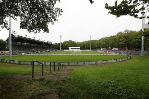Fußball, Stadiongeschichte FC Viktoria Köln Viktoria Köln vs. SC Verl Regionalliga West Stadion Gebäude Sportpark Höhenberg Flughafenstadion 04.05.2019