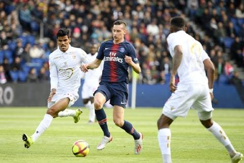 Fußball, Paris Saint Germain - OGC Nizza 23 JULIAN DRAXLER (PSG) - 21 DANILO BARBOSA (NICE) FOOTBALL : Paris SG vs Nice - Ligue 1 Conforama - 04 05 2019 FEP Panoramic 