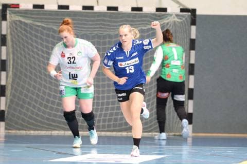 Angela Steenbakkers (HSG Blomberg-Lippe 13) jubelt nach Torerfolg, HSG Blomberg-Lippe vs Frisch Auf Goeppingen, 1. Frauen Bundesliga, 04.05.2019, HSG Blomberg-Lippe vs Frisch Auf Goeppingen, 1. Bundesliga Frauen, 04.05.2019 Blomberg Copyright: xEIBNER JanxStrohdiekx EP_JSK