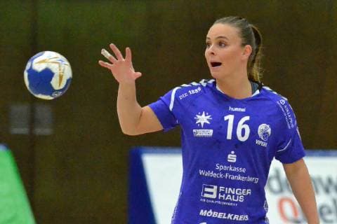 Mariel Beugels (16 Bad Wildungen) beim Spielaufbau Bensheim Flames vs HSG Bad Wildungen 35:30 Handball-Bundesliga Frauen Bensheim Copyright: xEIBNER Bienefeldx EP_MBD