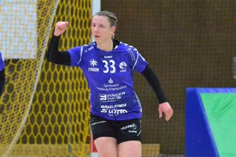 Anna-Maria Spielvogel (33 HSG Bad Wildungen) bejubelt einen Treffer Bensheim Flames vs HSG Bad Wildungen 35:30 Handball-Bundesliga Frauen Bensheim Copyright: xEIBNER Bienefeldx EP_MBD