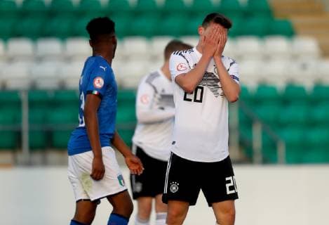 UEFA European Under-17 Championship Group D, Tallaght Stadium, Dublin 4 5 2019 Germany U17 U 17 vs Italy U17 Germany s Marcel Beifus dejected after the game Marcel Beifus dejected after the game 4 5 2019  Copyright: x©INPHO OisinxKeniryx inpho_01545000