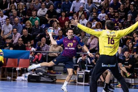 May 4, 2019 - Barcelona, Barcelona, Spain - Nemanja Ilic, 29 of FC Barcelona Barca Lassa during the VELUX EHF Champions League, quarter final, 2nd leg match between FC Barcelona Lassa and HBC Nantes on May 04, 2019 at Palau Blaugrana, in Barcelona, Spain. Handball: VELUX EHF Champions League - FC Barcelona Lassa v HBC Nantes - ZUMAa181 20190504_zaa_a181_513 Copyright: xAFP7x