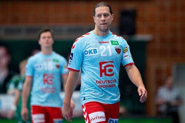 Minden, Deutschland 05.05.2019: 1. Handball Bundesliga - 2018 2019 - GWD Minden vs. Füchse Berlin Mattias Zachrisson (Berlin) Minden Nordrhein-Westfalen Deutschland Kampa Halle