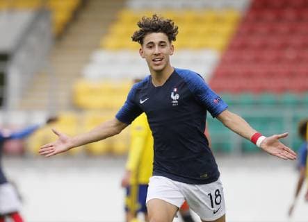 6th May 2019, Tallaght Stadium, Dublin, Ireland; UEFA Under 17 European Football Championships, France versus Sweden; Adil Aouchiche of France U17 U 17 celebrates scoring the equaliser in the 18th minute 1 - 1  ActionPlus12131908 PeterxFitzpatrick