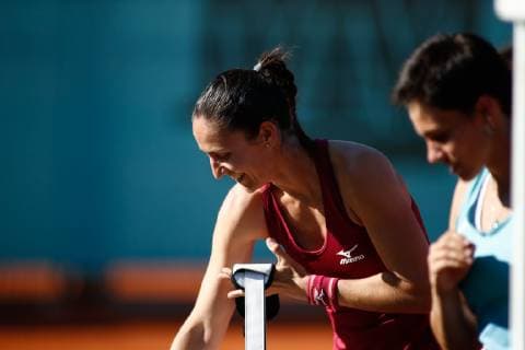 May 6, 2019 - Madrid, MADRID, SPAIN - Arantxa Parra Santonja (ESP) receives honors for retiring from professional tennis during the Mutua Madrid Open 2019 ATP Tennis Herren Masters 1000 and WTA Tennis Damen Premier) tenis tournament at Caja Magica in Madrid, Spain, on May 06, 2019. Tennis: Mutua Madrid Open 2019, Day 4 - ZUMAa181 20190506_zaa_a181_247 Copyright: xAFP7x