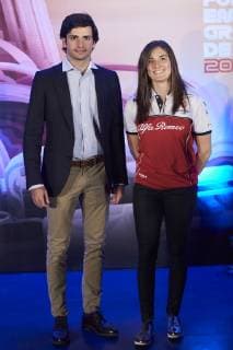 May 6, 2019 - Madrid, Madrid, Spain - Carlos Sainz Jr., Tatiana Calderon attends F1 Emirates Spain Grand Prix 2019 presentation at Orbit Parking on May 6, 2019 in Madrid, Madrid F1 Emirates Spain Grand Prix 2019 presentation  - ZUMAg15_ 20190506_zaf_g15_009 Copyright: xJackxAbuinx