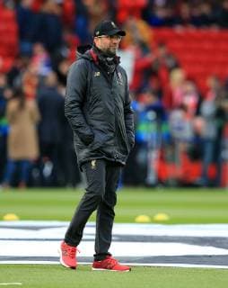 7th May 2019, Anfield, Liverpool, England; UEFA Champions League football, semi final second leg, Liverpool versus FC Barcelona Barca Liverpool manager Jurgen Klopp looks on during the pre match warm up  ActionPlus12132117 DavidxBlunsden