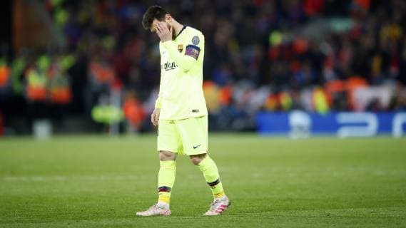 Football - 2018 2019 UEFA Champions League - Semi-Final, Second Leg: Liverpool (0) vs. Barcelona (3) Lionel Messi of Barcelona at Anfield. COLORSPORT LYNNE CAMERON 