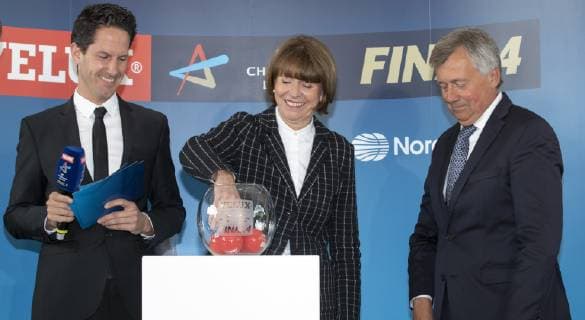 EHF Final 4 Handball Flora Koeln Deutschland Datum: 07.05.2019 Von links: Thomas Schöneich Oberbürgermeisterin Henriette Reker Michael Wiederer