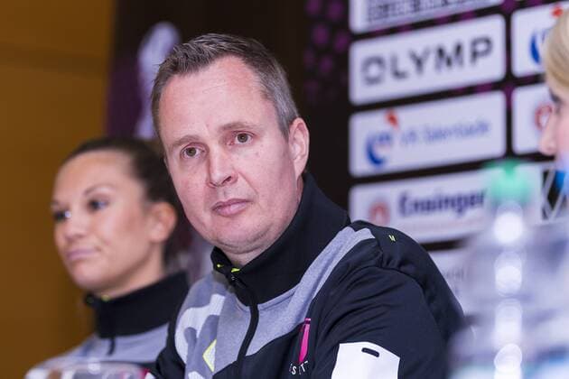 Stuttgart, Deutschland 07. Mai 2019: HBF - Final 4 - Pressekonferenz Trainer Andre Fuhr (Tus Metzingen) Stuttgart Porsche Arena Baden-Württemberg Deutschland