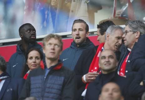 Harry Kane of Tottenham watches from the stands during the UEFA Champions League match at the Johan Cruyff Arena, Amsterdam. Picture date: 8th May 2019. Picture credit should read: David Klein Sportimage EDITORIAL USE ONLY. No use with unauthorised audio, video, data, fixture lists, club league logos or live services. Online in-match use limited to 120 images, no video emulation. No use in betting, games or single club league player publications. SPI-0075-0011