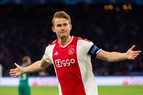 Amsterdam, Netherlands, 08.05.2019, UEFA Champions League - 2018 19 Season, Halbfinale, Semi-finals, 2nd leg, Ajax Amsterdam - Tottenham Hotspur FC, Matthijs de Ligt (Ajax Amsterdam) Torjubel, jubelt nach seinem treffer zum 1:0, celebrates after scoring his team s first goal ( DeFodi001