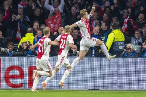 Champions League 2018-2019 Ajax - Tootenham Hotspur Semi Final 08-05-2019: Voetbal: Ajax v Tottenham Hotspur: Amsterdam Matthijs de Ligt of Ajax scores