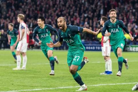 Lucas Moura of Tottenham Hotspur during the UEFA Champions League semi final match Ajax Amsterdam and Tottenham Hotspur FC at the Johan Cruijff Arena on May 08, 2019 in Amsterdam, The Netherlands UEFA Champions League 2018 2019 xVIxVIxImagesx xGerritxvanxKeulenxIVx 14403465